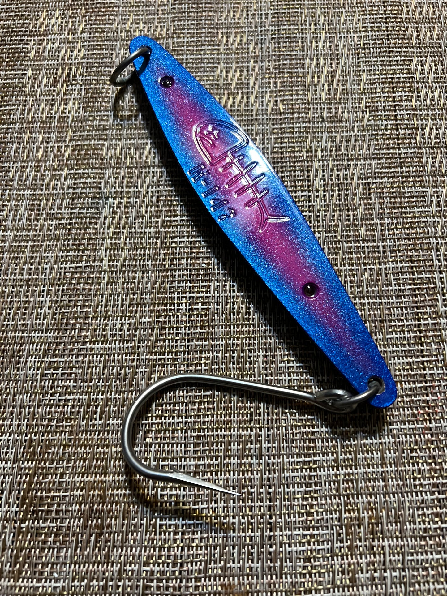 K-147 Brass Tuna Jig W/Siwash Hook- Purple/Pink/Blue Diablo