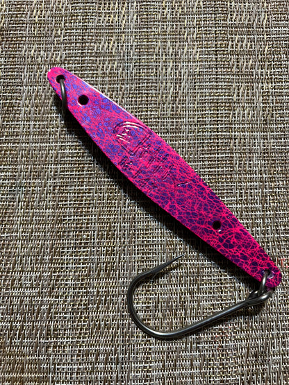 K-147 Brass Tuna Jig W/Siwash Hook- Purple/Pink Diablo